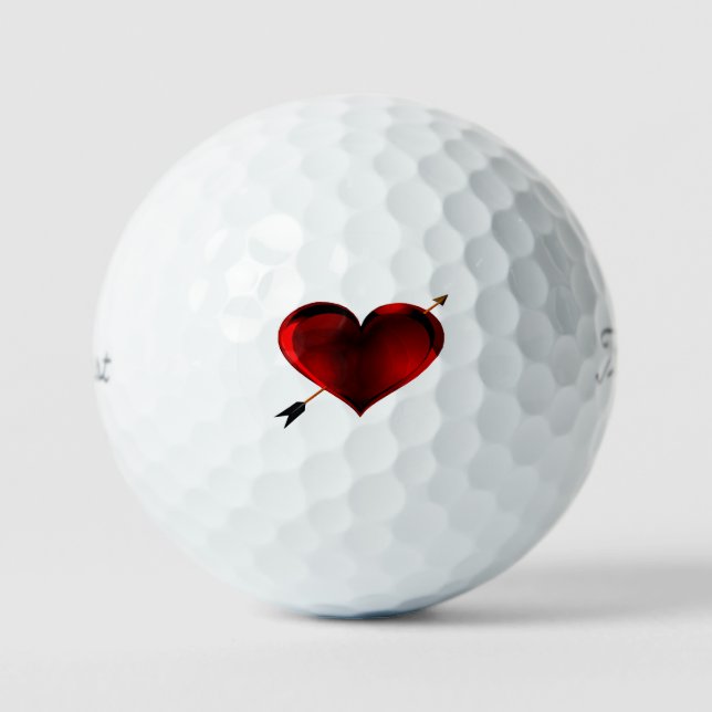 Pelotas De Golf Hear Con Flechas De Golf (Anverso)