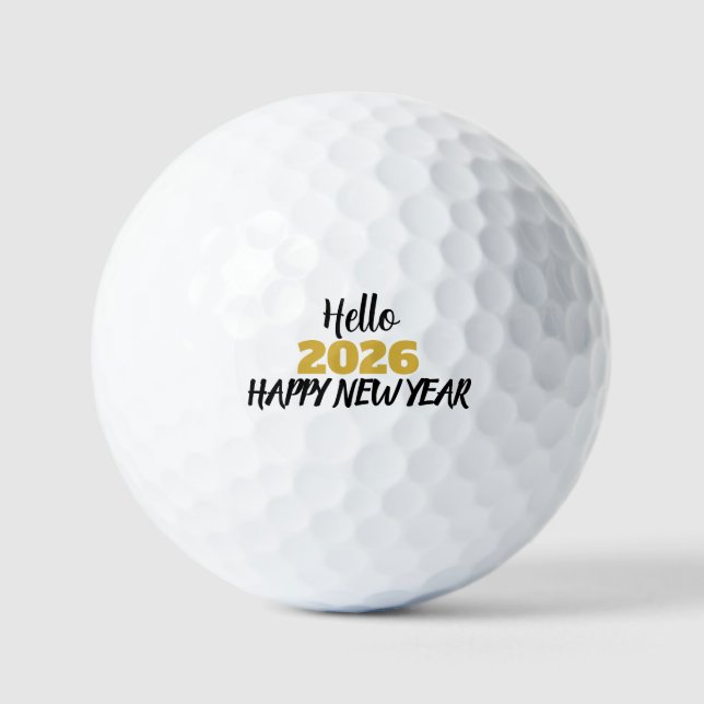 Pelotas De Golf Hello 2026 Happy New Year (Anverso)