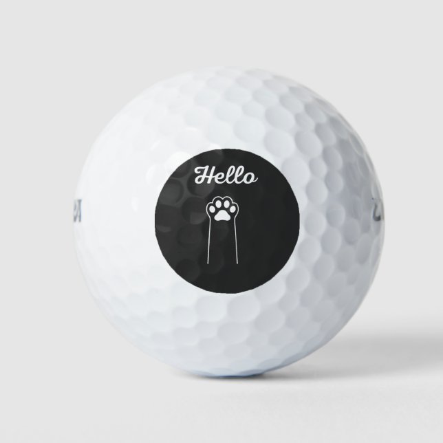 Pelotas De Golf Hello Cat Wave Cute Cartoon Design (Anverso)