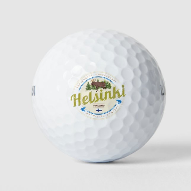 Pelotas De Golf Helsinki, capital del alce de Finlandia, recuerdo  (Anverso)