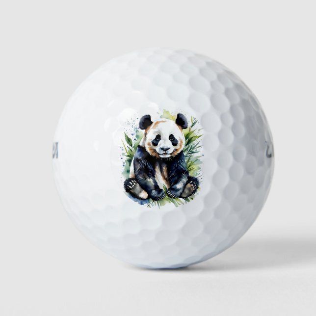 Pelotas De Golf Hermosa acuarela Panda Bear (Anverso)