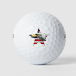 Pelotas De Golf Hermosa Águila, Bandera Americana, Patriótica