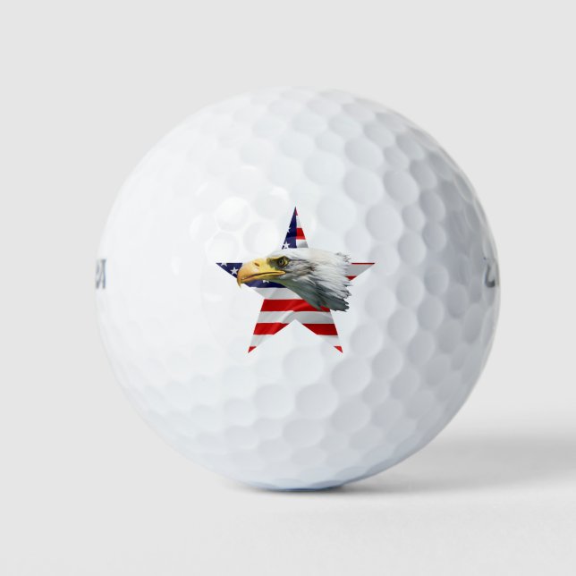 Pelotas De Golf Hermosa Águila, Bandera Americana, Patriótica (Anverso)