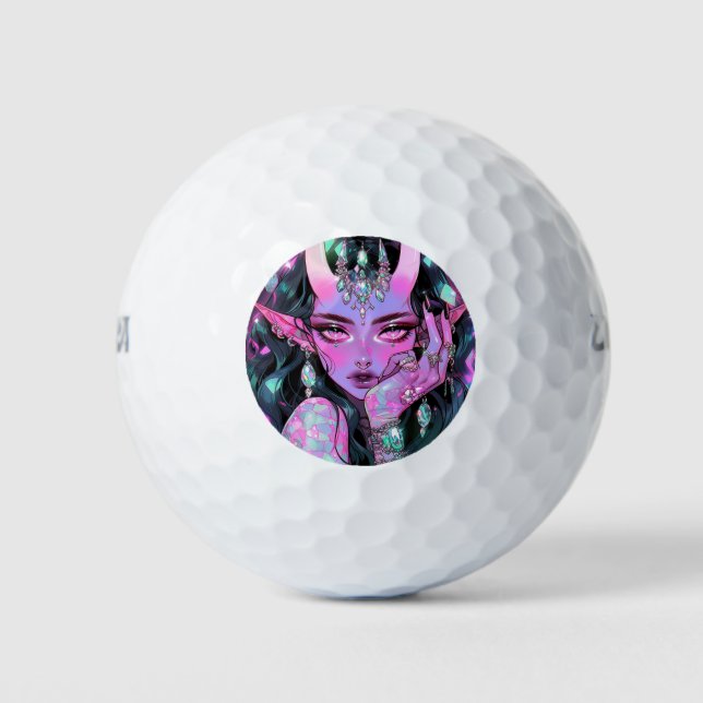 Pelotas De Golf Hermosa Chica Demon Elf Anime (Anverso)