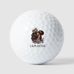 Pelotas De Golf Hermosa mamá y hija negras (3)