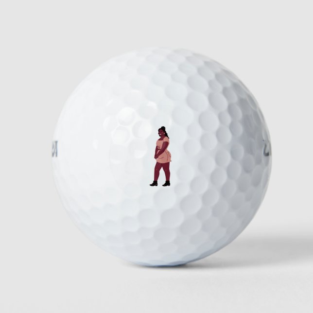 Pelotas De Golf Hermosa mujer negra (Anverso)