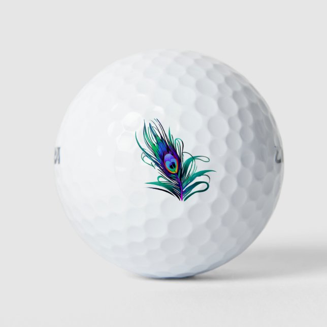Pelotas De Golf Hermosa pluma de pavo real (Anverso)