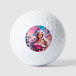 Pelotas De Golf Hermoso Chica de Navidades rosados 01