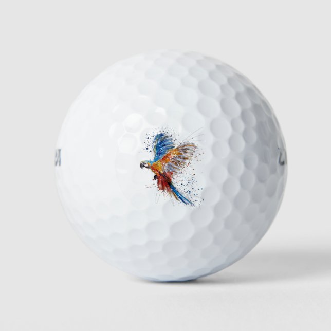 Pelotas De Golf Hermoso loro levantando las alas (Anverso)
