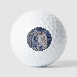 Pelotas De Golf Hermoso tigre blanco con ojos azul cristal