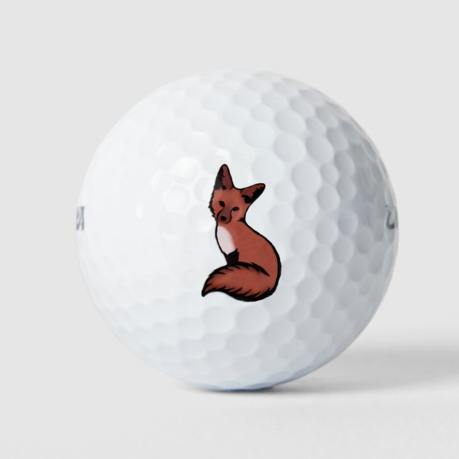 Pelotas De Golf Hermoso Zorro Rojo (Anverso)