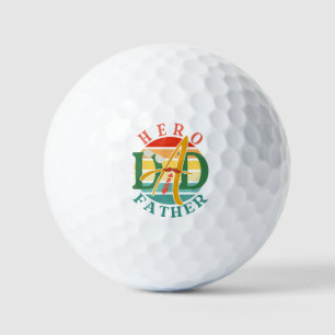 Pelotas De Golf Hero Dad Fath Sunset Tie, Mustache y gafas de sol