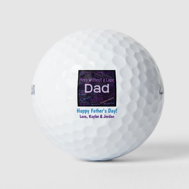 Pelotas De Golf Hero Dad Feliz Día del Padre (Anverso)