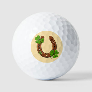 Pelotas De Golf Herradura Afortunada Con Tréboles Verdes