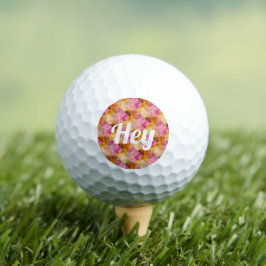 Pelotas De Golf Hey Gold Pink Patrón de Colcha Geométrica