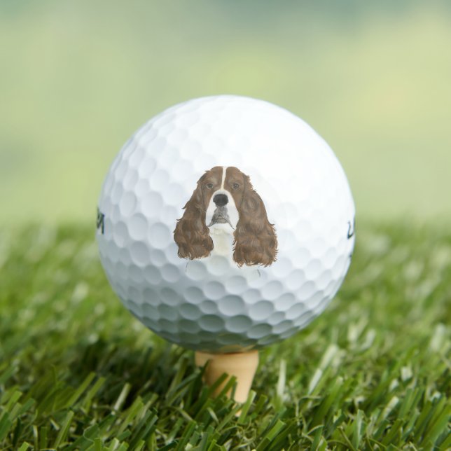 Pelotas De Golf Hígado y White English Springer Spaniel (Camiseta in situ)