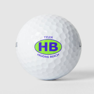 Pelotas De Golf Higgins Beach Oval Blue Green Personalizado