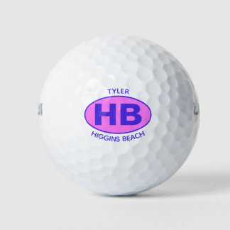 Pelotas De Golf Higgins Beach Oval Blue Pink Personalizado