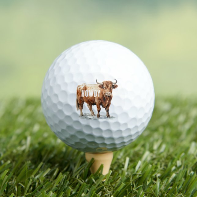 Pelotas De Golf Highland Cow Howdy (Camiseta in situ)