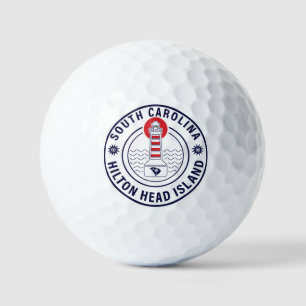 Pelotas De Golf Hilton Head Island Lighthouse Retro Sunset