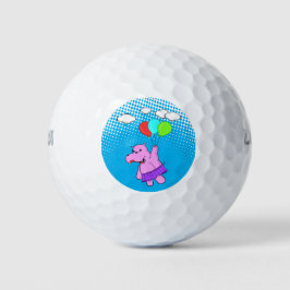 Pelotas De Golf Hipo Rosa Volando Con Globos
