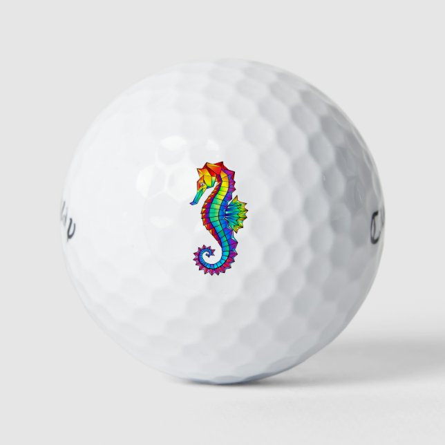 Pelotas De Golf Hipoahoría marino poligonal arcoiris (Anverso)