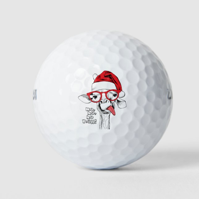 Pelotas De Golf Hipster Navidades Giraffe | Vacaciones (Anverso)