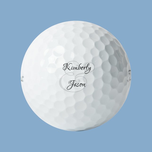Pelotas De Golf His & Her Script Names, Black & Grey (Subido por el creador)