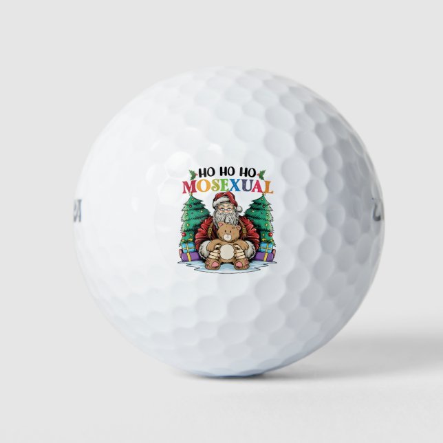 Pelotas De Golf Ho Ho Ho Ho Ho Mosexual Gay Santa LGBTQ Gay Navida (Anverso)