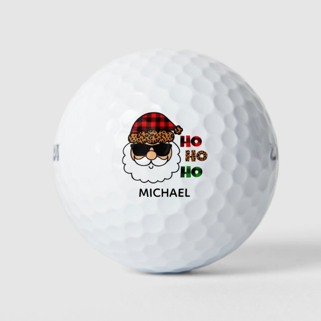 Pelotas De Golf Ho Ho Ho Ho Plaid Guay Santa Navidades Personaliza (Anverso)
