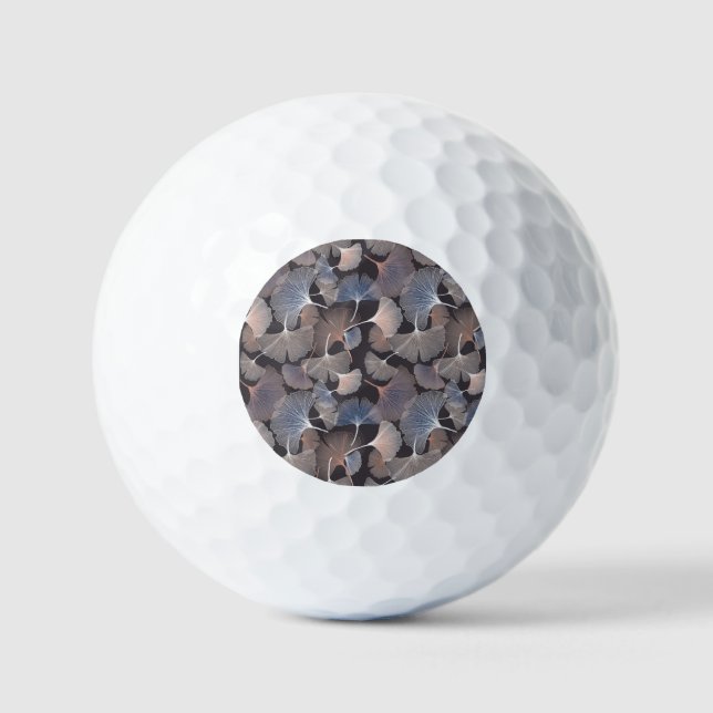 Pelotas De Golf Hojas de Ginkgo: elegante patrón natural. (Anverso)