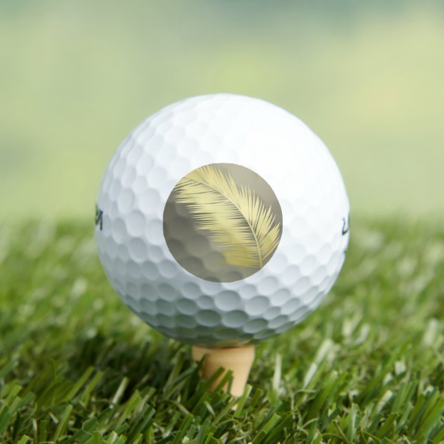 Pelotas De Golf Hojas doradas de palma tropical (Camiseta in situ)