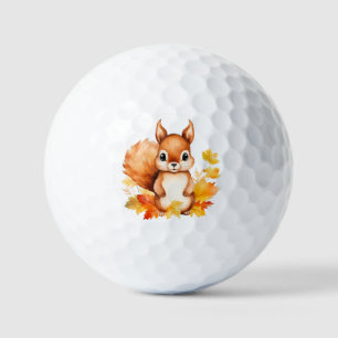 Pelotas De Golf Hojas otoñales personalizadas de ardilla animal pu