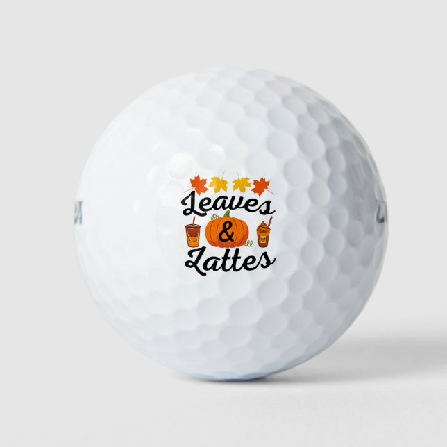 Pelotas De Golf Hojas y Latte Otoño (Anverso)