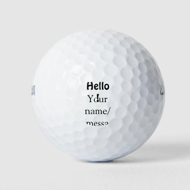 Pelotas De Golf Hola agregar mensaje de nombre simple mínimo tem d (Anverso)