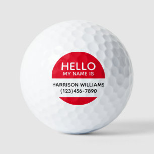Pelotas De Golf Hola mi nombre es información de contacto de nombr