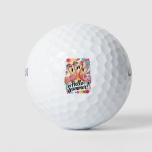 Pelotas De Golf Hola verano lindo flamenco vacaciones de playa tro