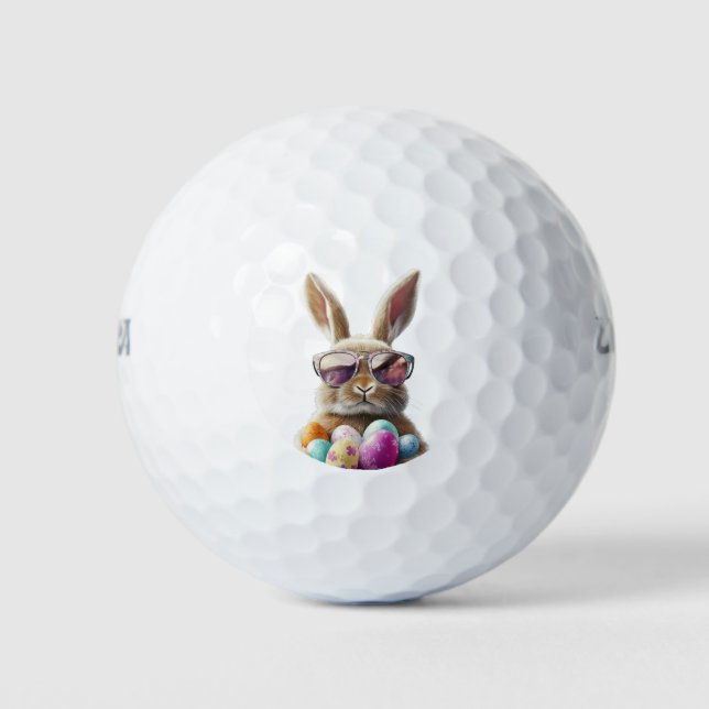 Pelotas De Golf Holiday Golf Balls Easter Bunny with Shades (Anverso)