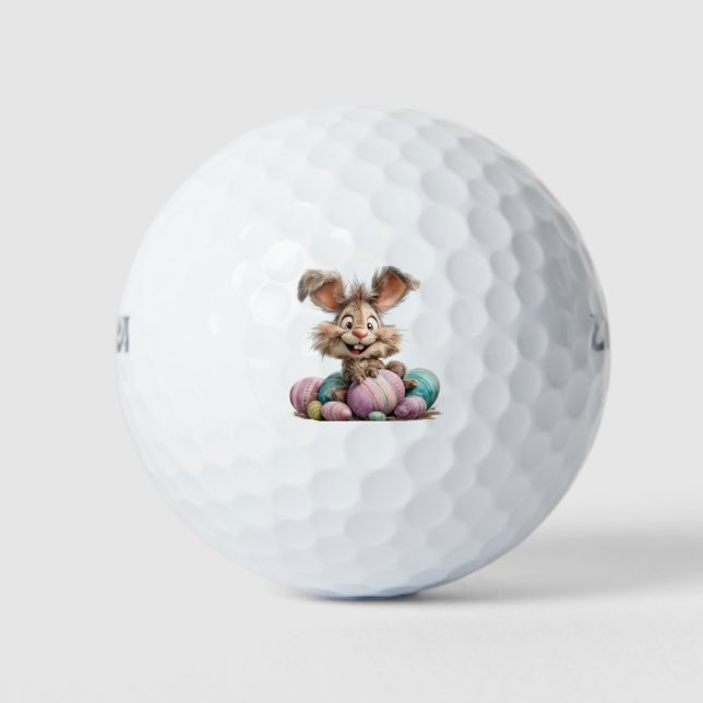 Pelotas De Golf Holiday Golf Balls Happy Easter Bunny (Anverso)