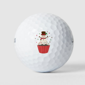 Pelotas De Golf Holiday Snowman Cupcake