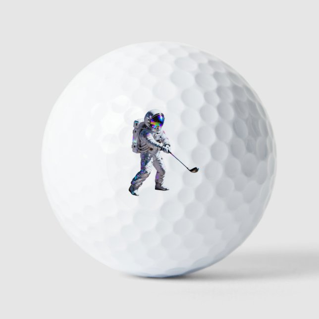 Pelotas De Golf Holographic Astronaut Space Golfer Custom GolfBall (Anverso)
