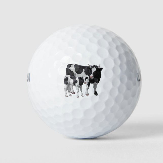 Pelotas De Golf Holstein Cow & Cute Calf (Anverso)
