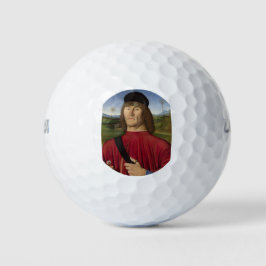 Pelotas De Golf Hombre fuerte con clavel rosado (arte renacentista