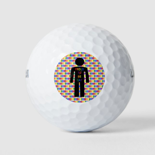 Pelotas De Golf Hombre gay LGBTQ Silhouette y hombres arcoiris (Anverso)