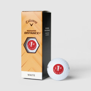 Pelotas De Golf Hombre Golfista Monograma Rojo