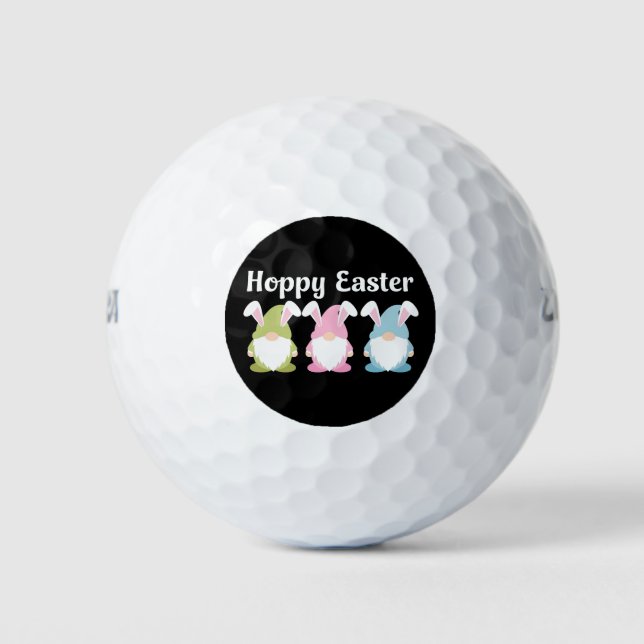 Pelotas De Golf Hoppy Easter Funny Bunny Ears Gnome (Anverso)