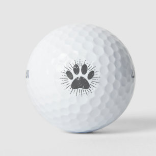 Pelotas De Golf Huella de pata de perro con rayo de sol angustiado