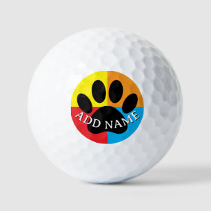 Pelotas De Golf Huella de pezuña de perro Colores vívidos Personal