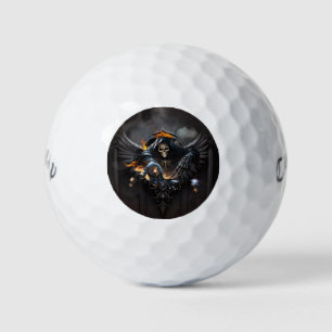 Pelotas De Golf Huesos y magia, esqueleto con dados místicos.