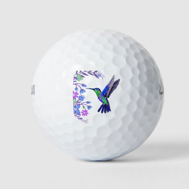 Pelotas De Golf Hummingbird Diseño Flores Botánicas Aves Amantes (Anverso)